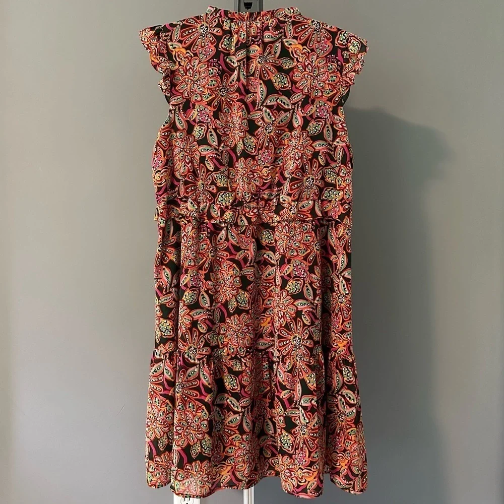 J Crew Ruffle V Neck Mini Dress